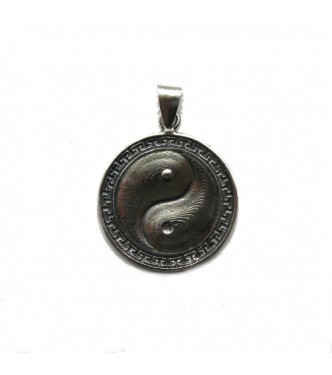 PE001331 Handmade sterling silver pendant solid 925 Yin Yang Empress